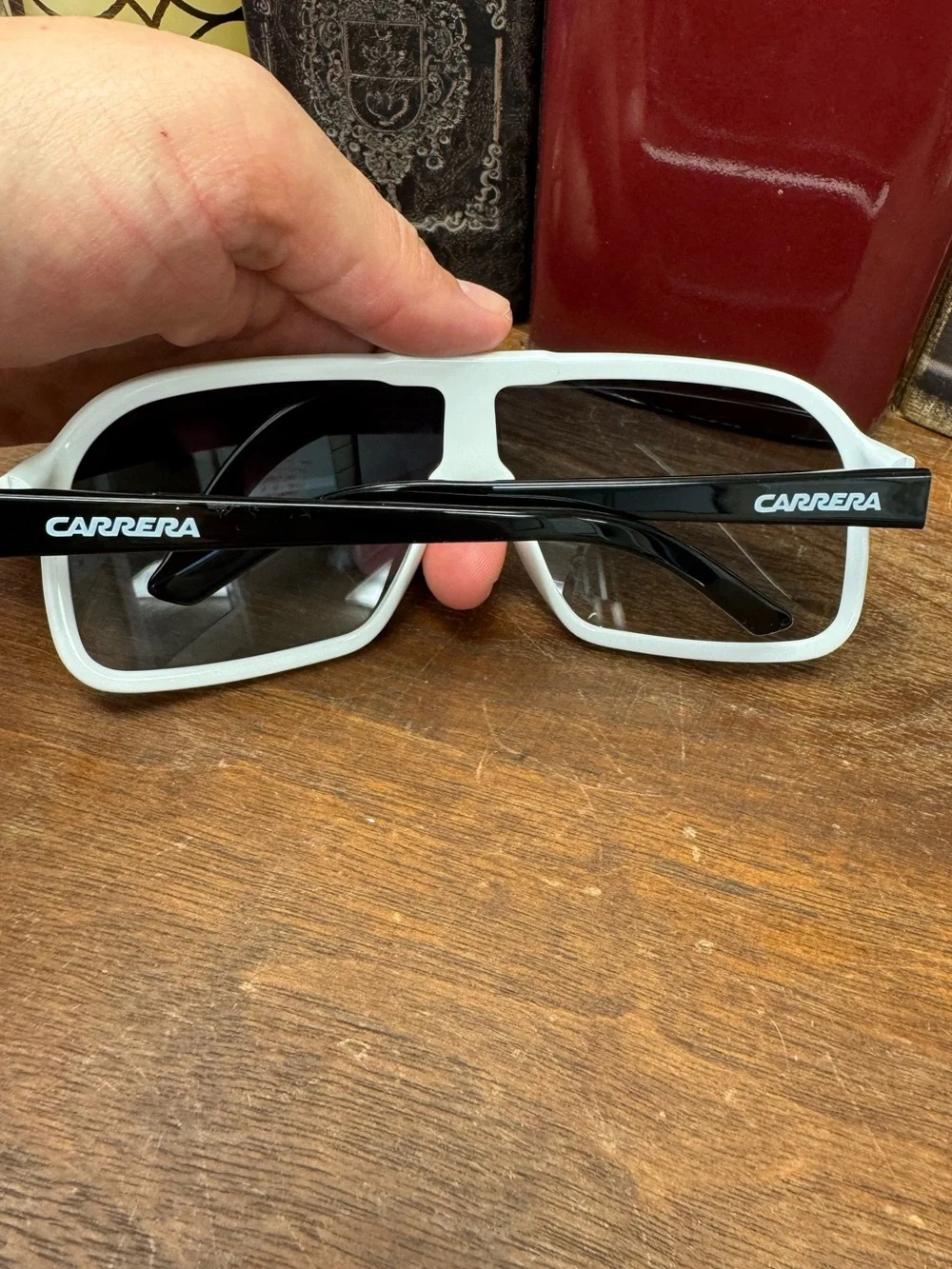 Carrera Aviator Glasses Purple Pink Front Frame Black Temples Light Dark Lenses